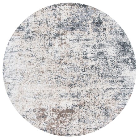 Safavieh 6 ft.-7 in. x 6 ft.-7 in. Aston Contemporary Round Rug; Ivory & Grey ASN705A-7R